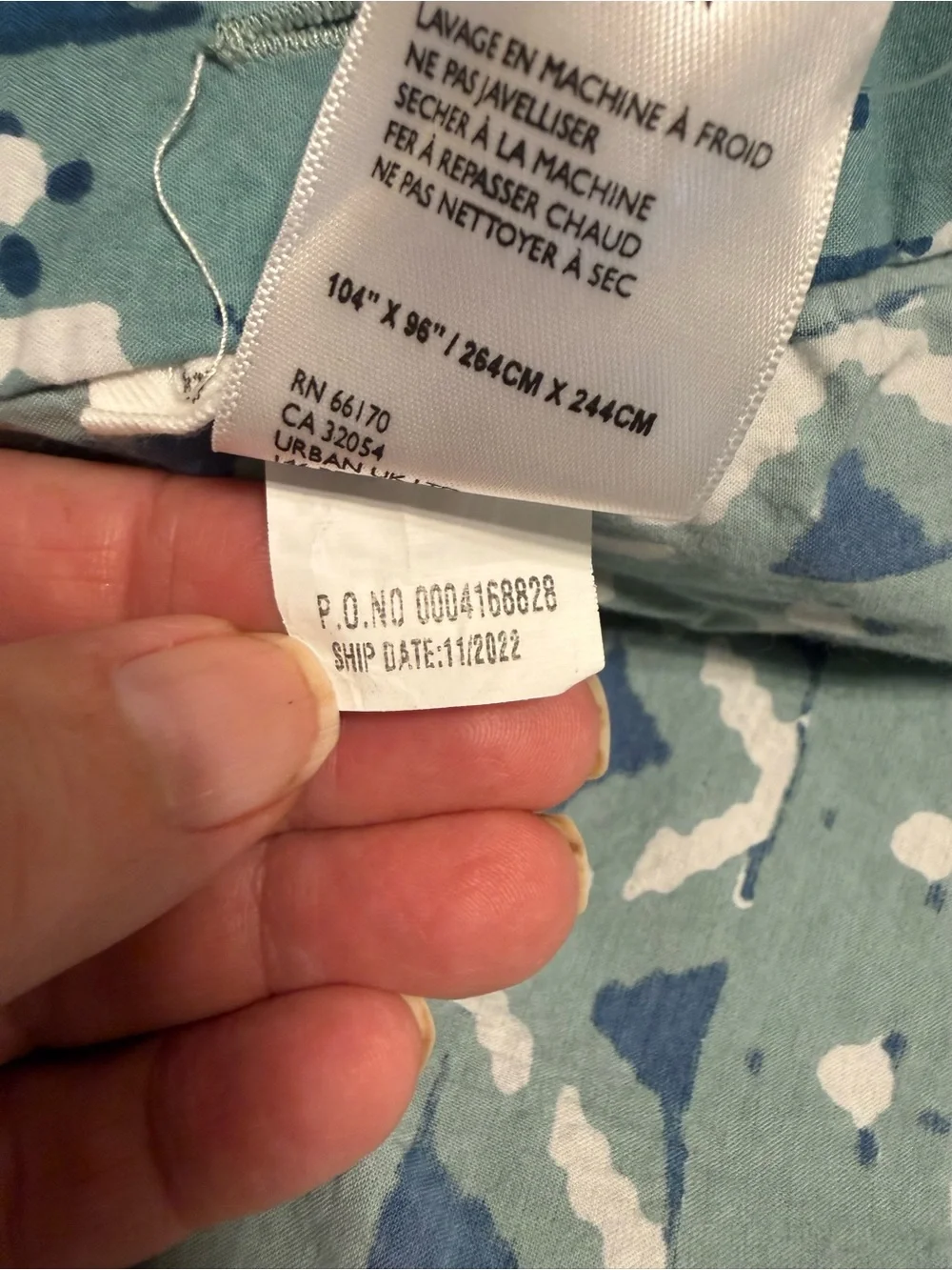Anthropologie Manolo King Duvet Button Cover & 2 Pillow Shams Bedding Set Cotton